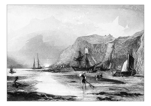 istock Antique illustration of rural landscape scene 513223330
