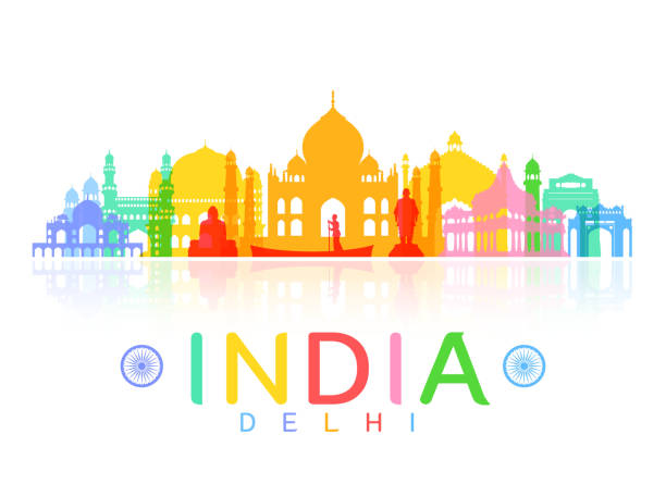 India Travel Landmarks. India Travel Landmarks. Vector and Illustration high temple stock illustrations