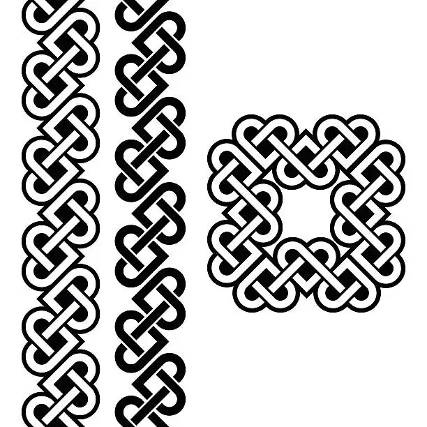 Vector illustration of Celtic Irish knots, braids and patterns