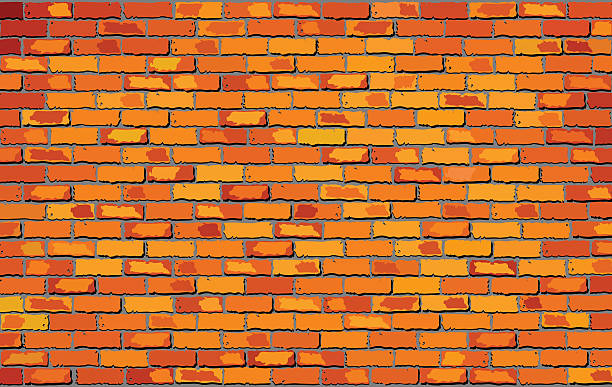 ilustrações, clipart, desenhos animados e ícones de orange parede de tijolos - brick backgrounds orange brick wall