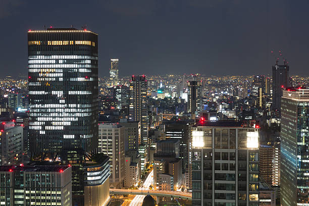 istock Osaka Cityscape at night in Japan 513226633