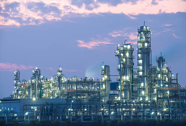 istock Refinery industrial plant with Industry boiler at night 513227011