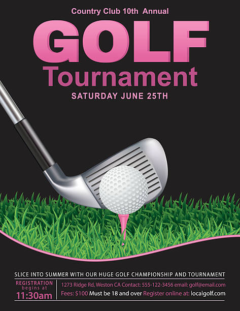 ilustrações, clipart, desenhos animados e ícones de modelo feminino golf torneio - golf women pink ball