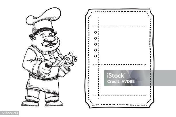 Illustration Of Cartoon Cook Template For Recipe Or Menu List Stock Illustration - Download Image Now