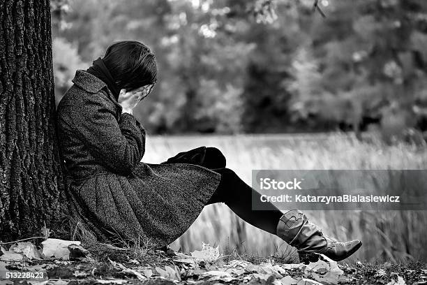 Autumn Despair Stock Photo - Download Image Now - Adult, Adults Only, Anxiety