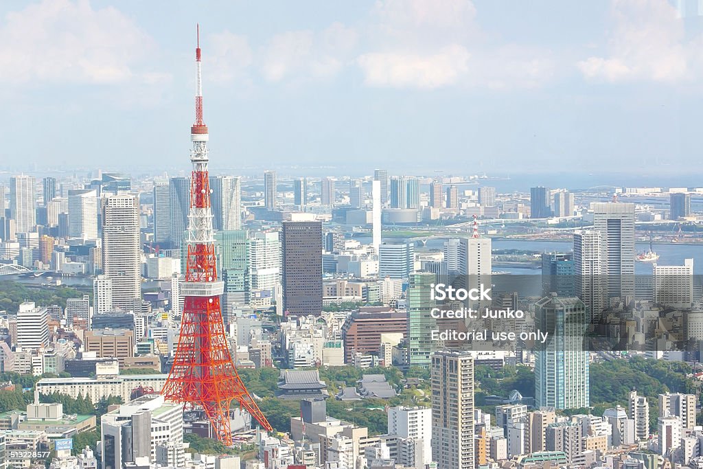 Tokyo Tower Tokyo, Japan - September 12, 2014: Tokyo Tower with skyline cityscape in Japan. Tokyo Tower - Minato Stock Photo