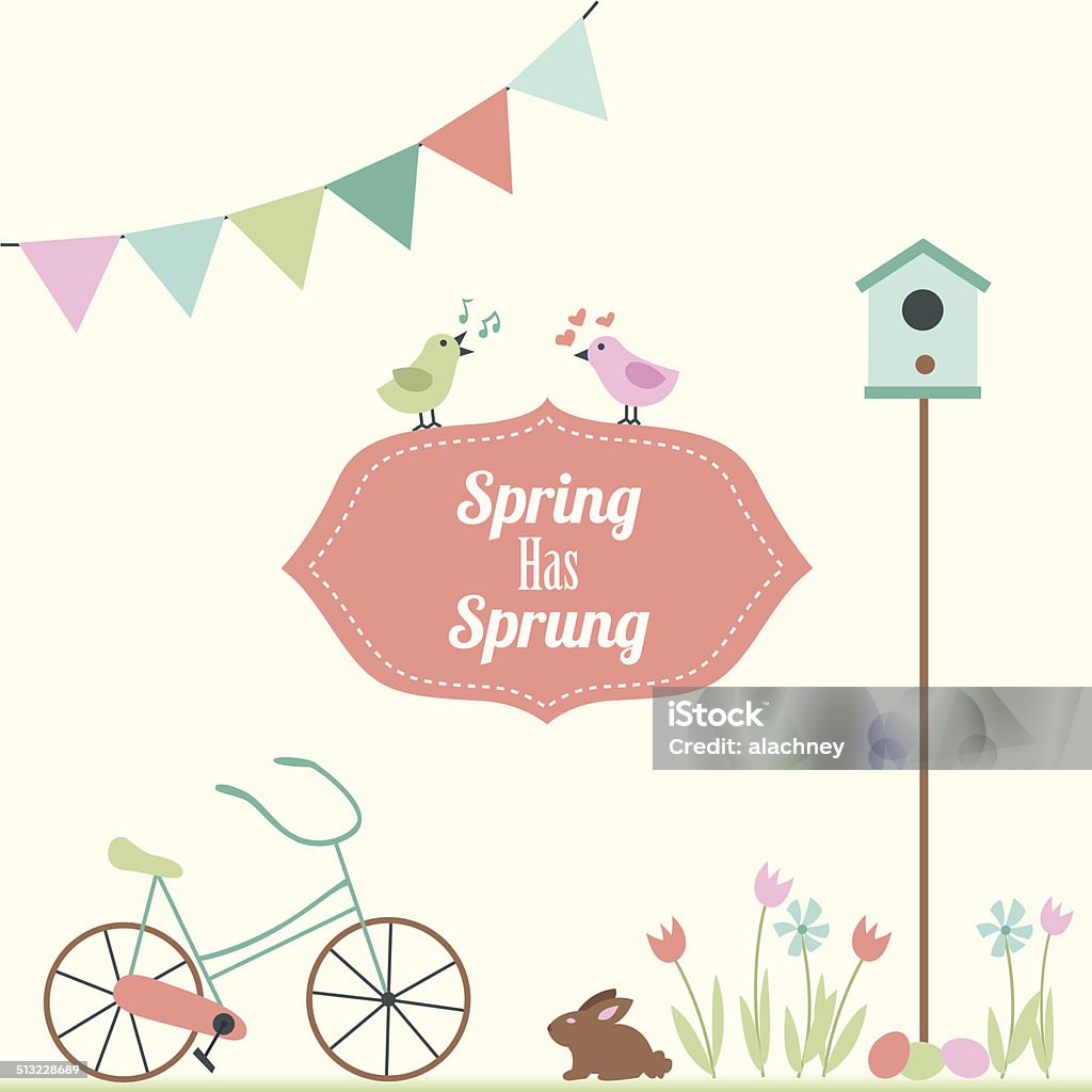 Springtime Elements Spring Has Sprung Stock Illustration - Download ...