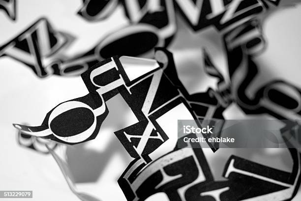 Experimental Typography Stock Photo - Download Image Now - Abstract, Alphabet, Black And White