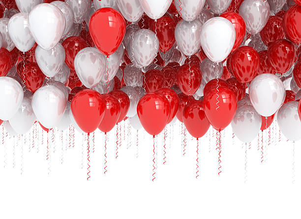 istock Red and white party balloons 513229260