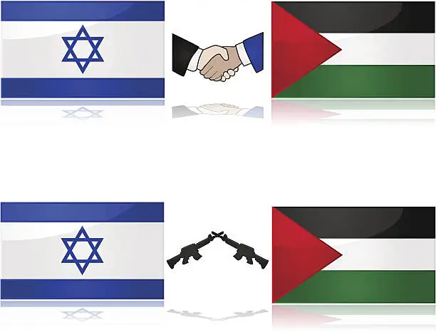 Vector illustration of Israel and Palestine