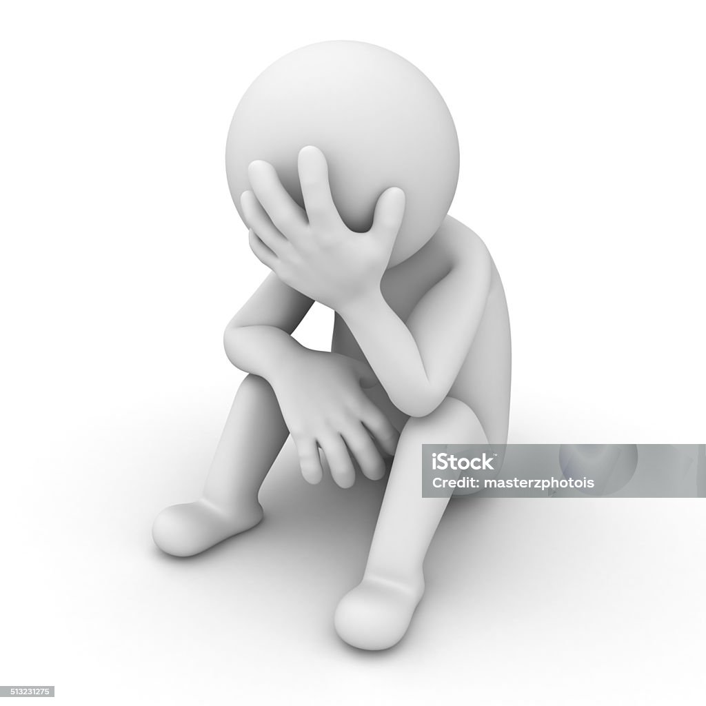 Người Đàn Ông 3d Chán Nản Ngồi Trên Trắng Hình ảnh Sẵn có - Tải ...