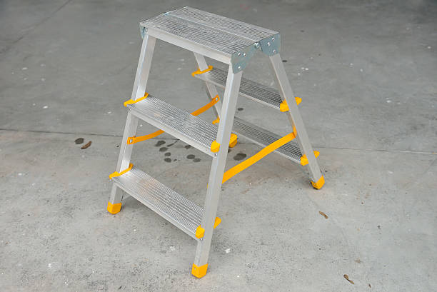 istock Picture of a small foldable ladder on sidewalk 513232786