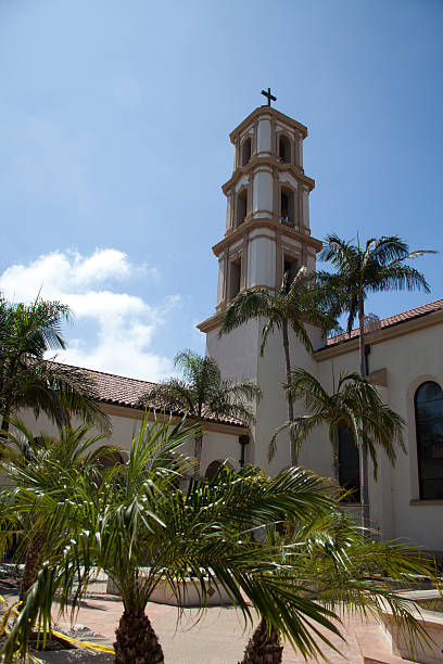 istock Church Steeple And Garden 513232787