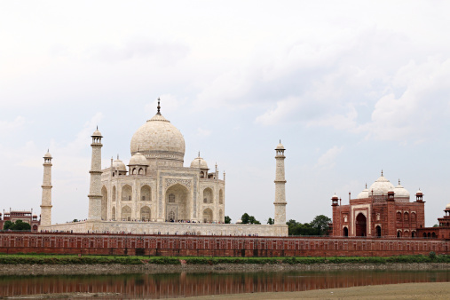 Taj Mahal in Agra India Asian Historic Monuments Seven Wonders - Clicked from Mehtab Garden