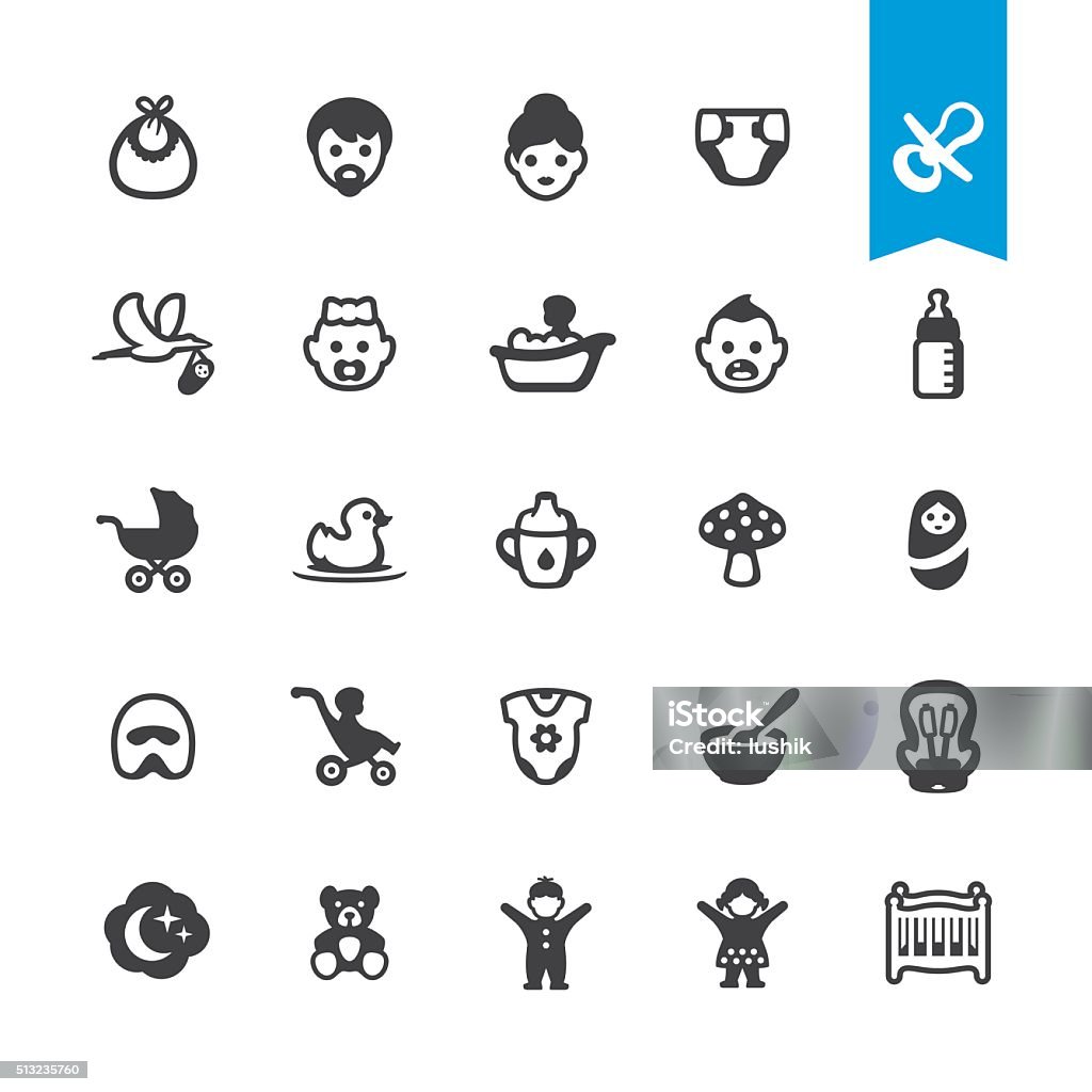 Babies vector icons Babies related icons BASE pack #45 Baby - Human Age stock vector