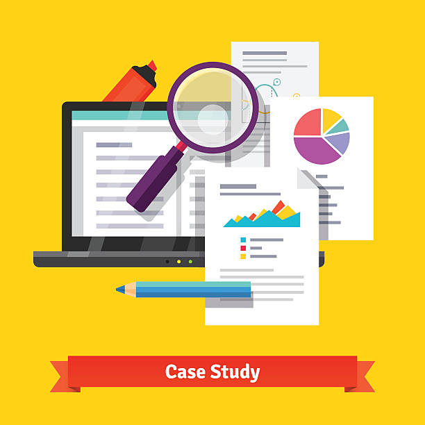 Case study research concept Case study research concept. Flat style vector illustration isolated on white background. graphic design case study stock illustrations
