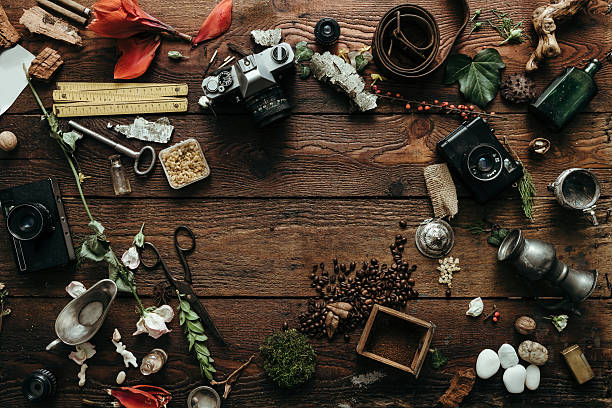 Creative arrangement of things. Flat lay