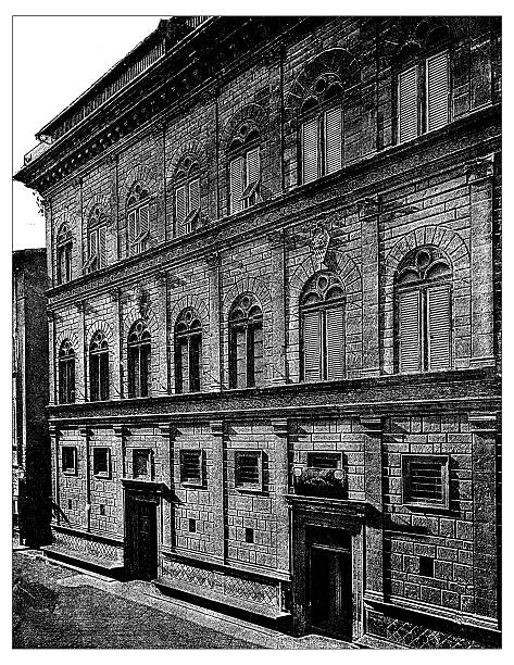 istock Antique illustration of Palazzo Rucellai (Florence) 513246128