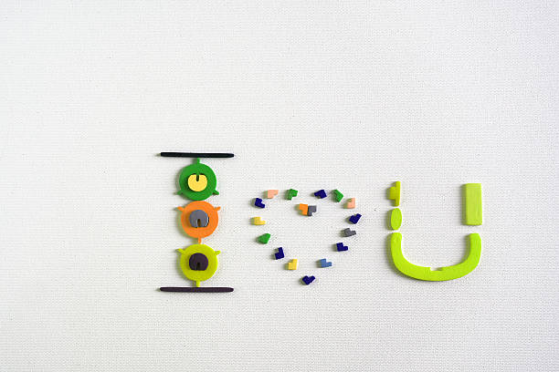 Colourful I Love You Sign Isolated On White Background