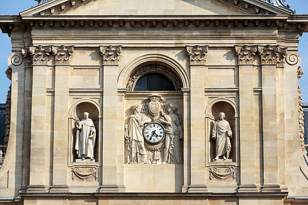 Paris, France - September 8, 2014: Fragment of facade of the Chapelle de la Sorbonne in Paris, France