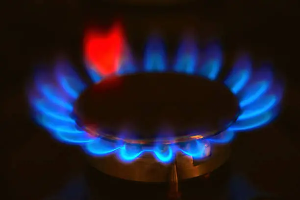 Photo of Gas burning on the stove