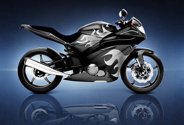 istock Studio Shot of Black Motor Cycle 513252663