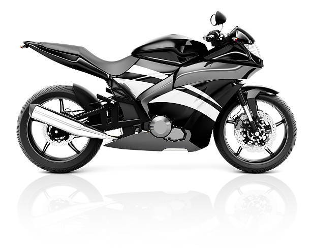 istock 3D Image of a Black Modern Motorbike 513252829