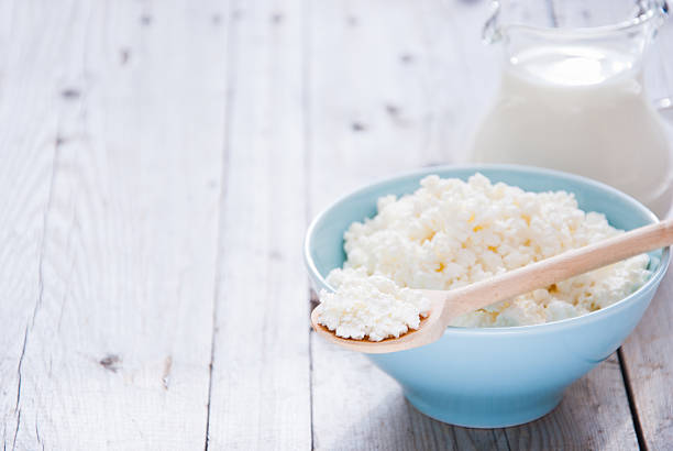 istock Fresh cottage cheese and milk 513252886