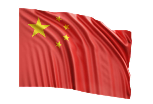 istock Waving Chinese Flag On White Background 513253900