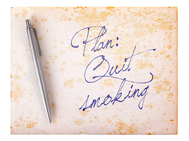 istock Old paper grunge background - Quit smoking 513256187