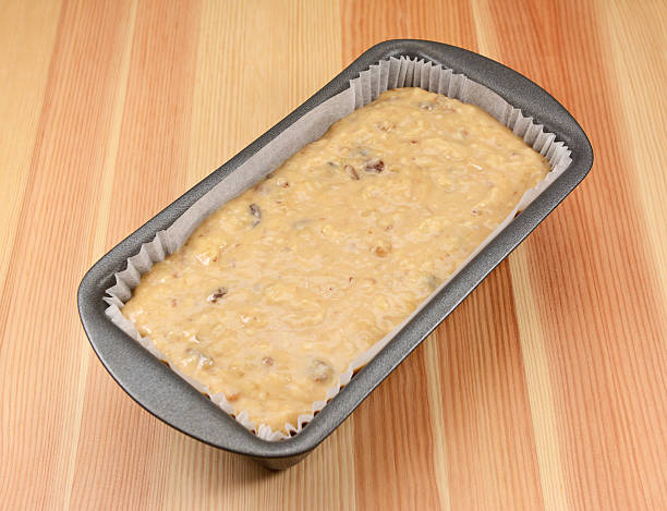 istock Banana bread batter in a loaf tin 513269731