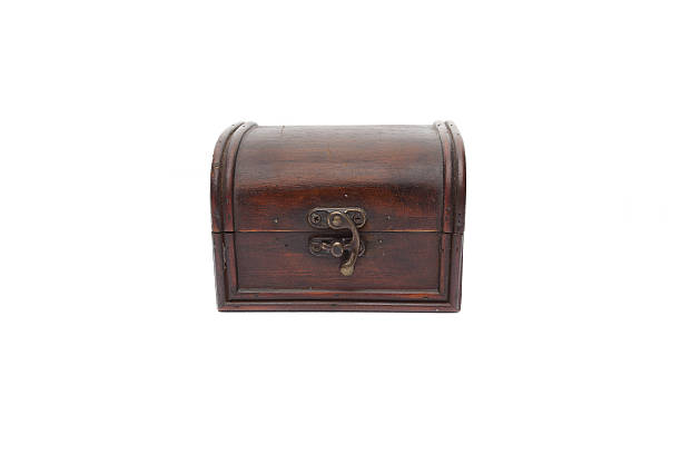istock Secret wooden box isolated on white background 513288373