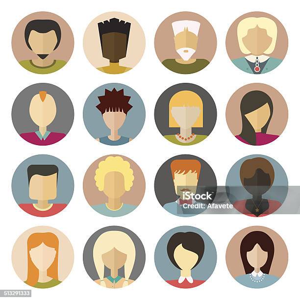 People Icons Stock Illustration - Download Image Now - Adult, Beard, Boys