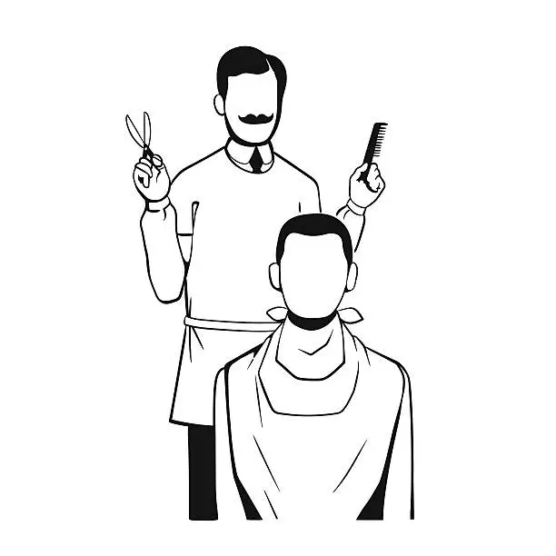 Vector illustration of barber