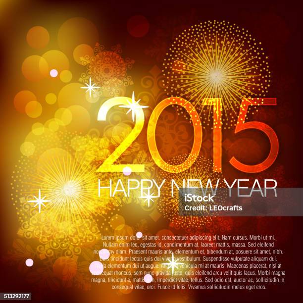 2015new Year Celebration Background Stock Illustration - Download Image Now - 2015, Abstract, Bright