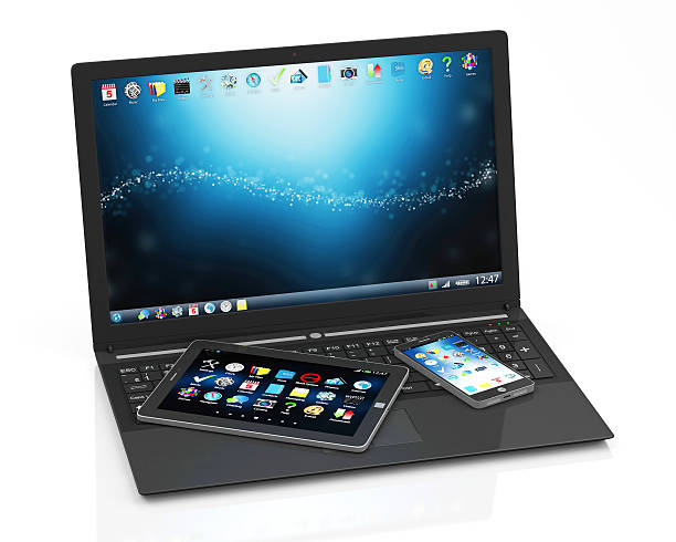 istock Modern Touchscreen Laptop with Smart Phone and Tablet PC 513293601