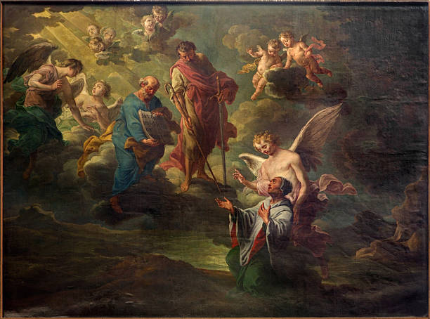 istock Mechelen - Paint of unknown scene  in St. Rumbold's cathedra 513293937