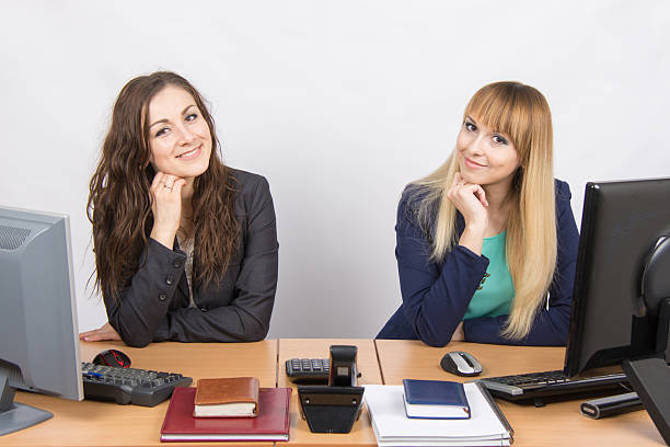 istock Two young girls newly recruited developing are in the workplace 513295150