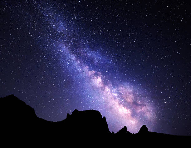istock Landscape with Milky Way. Night sky with stars at mountains 513297182