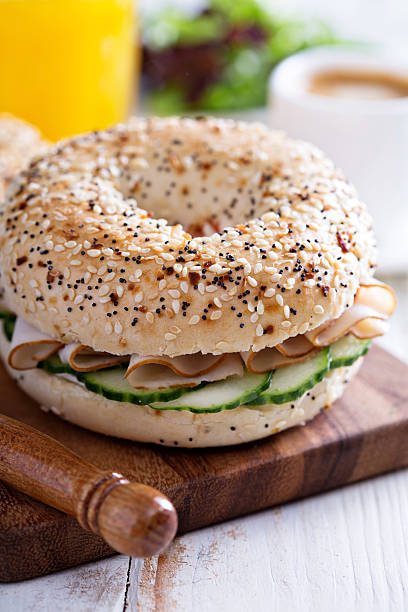 istock Everything bagels with cream cheese and cucumber 513299812