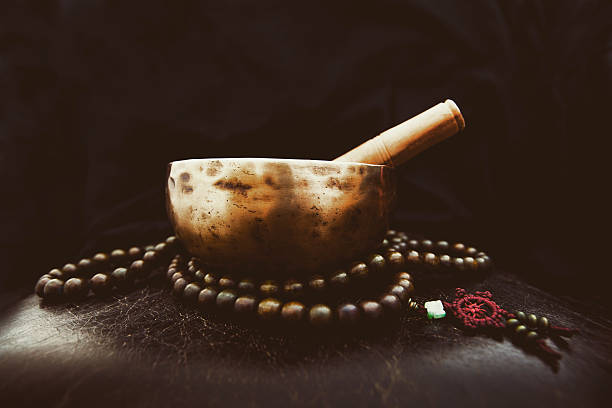 Tibetan Singing Bowl and Mala Bead Necklace