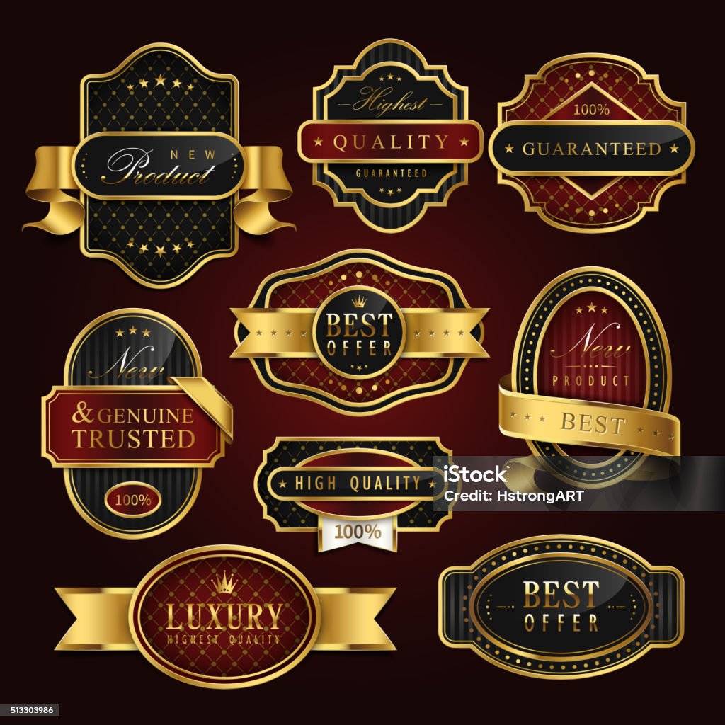 Label For Collection Golden Label Collection Set Stock Illustration - Download Image Now ...