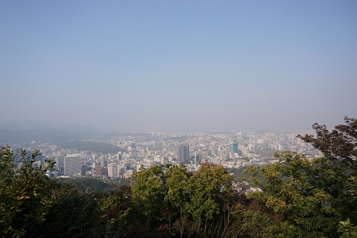 view of mist in the seoul city