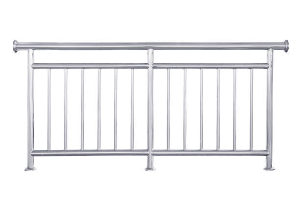 Stainless steel railing isolated.