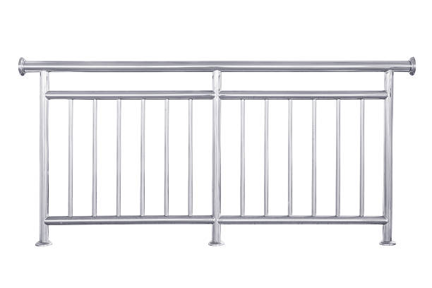 Stainless steel railing isolated. Stainless steel railing isolated on white, with clipping path. railing photos stock pictures, royalty-free photos & images