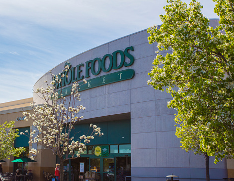 Las Vegas, USA - March 2, 2016: Whole Foods Store Front in Las Vegas, Nevada. Whole Foods Market Inc. is an American supermarket chain specializing in organic food.