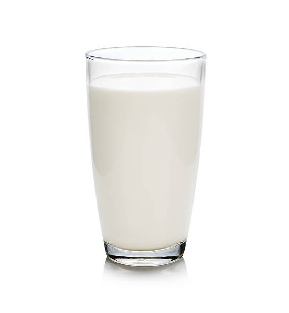istock Glass of milk isolated on white 513308808