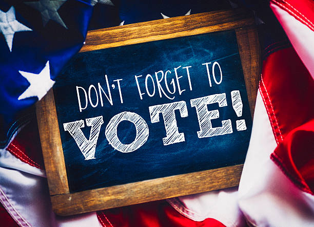 istock Don't forget to vote! Reminder on chalkboard to vote 513310194