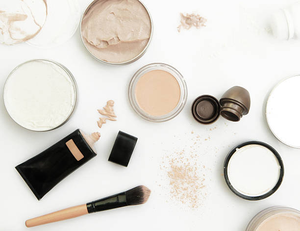istock Top view of different cosmetics products 513312974