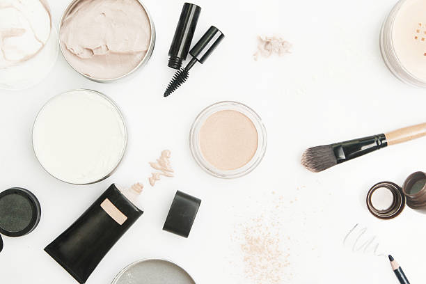 istock Top view of different cosmetics products 513313150